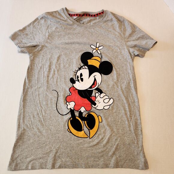 Disney Minnie Mouse Graphic Short Sleeve Gray T-Shirt XL - Picture 1 of 4